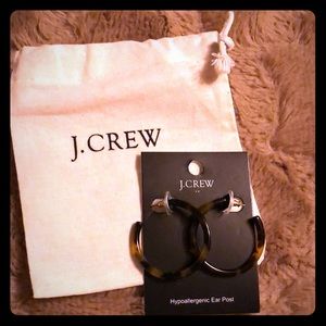 JCrew Tortoise Hoop Earrings NWT